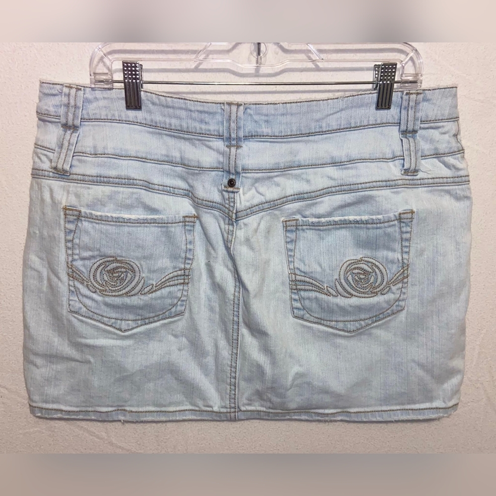 Vintage Route 66 Light Wash Denim Pencil Skirt